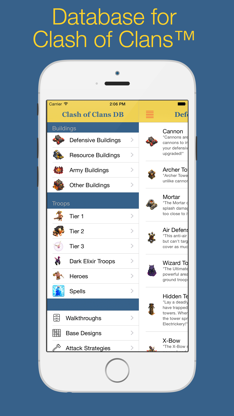 Database for Clash of Clans™ (unofficial) screenshot 1