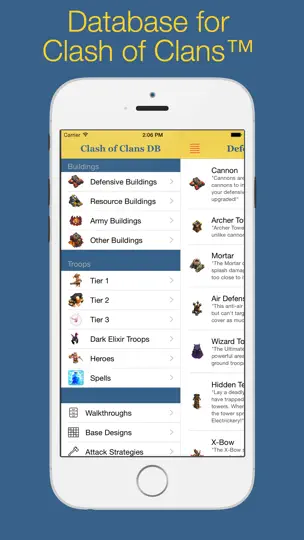 Database For Clash Of Clans™ (unofficial) iPhone-skjermbilde 1
