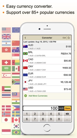 CurrencyCal - currency & exchange rates converter + calculator for travel.erのおすすめ画像2