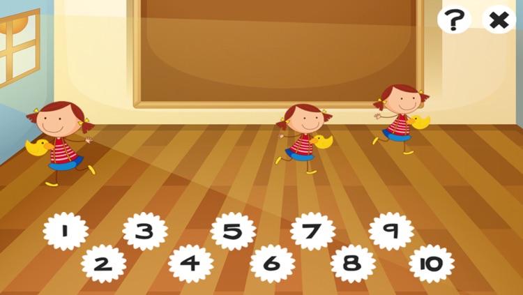 A classroom counting game for children: learn to count numbers 1-10