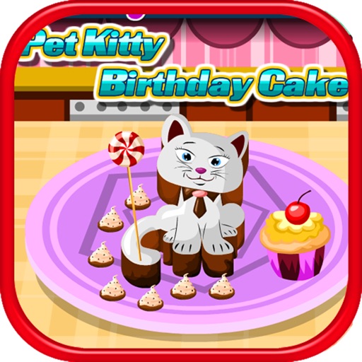 Pet Kitty Birthday Cake Baking Game Icon