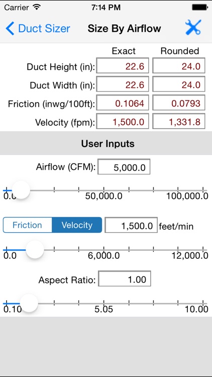 HVAC Duct Sizer