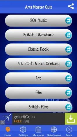 Game screenshot Arts Master Quiz - Movies, Music, Arts and Literature Trivia apk