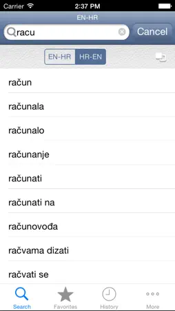 Croatian<>English Dictionary screenshot 1