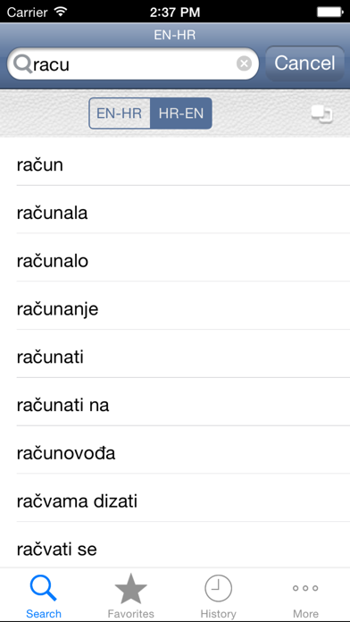 Screenshot #1 pour Croatian<>English Dictionary