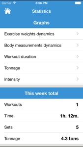 iGym FREE - Gym Workout Log. Exercise journal, bodybuilding & fitness routines for bulking & cutting, abs carving. Body measurements diary. Weight loss & mass tracker. screenshot #5 for iPhone
