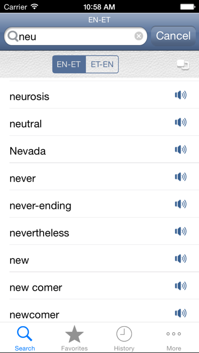 Screenshot #2 pour Estonian<>English Dictionary