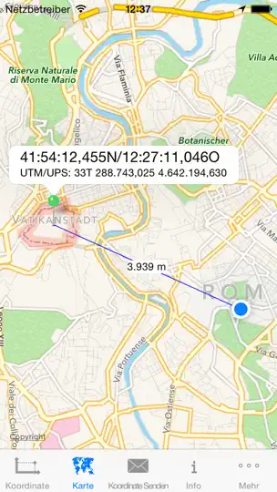 Screenshot von GeoPosition auf dem iPhone 2
