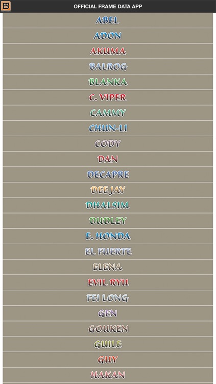 Ultra Street Fighter IV Official Frame Data App