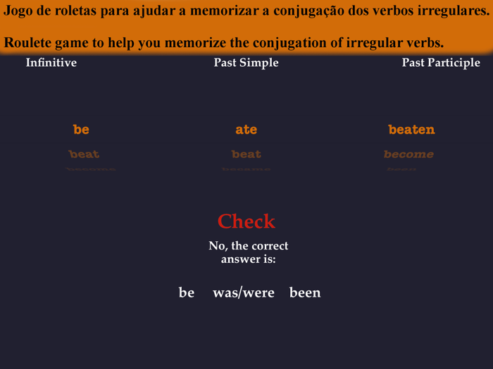 iRRegular Verbs - Português Inglês - English Portuguese Free