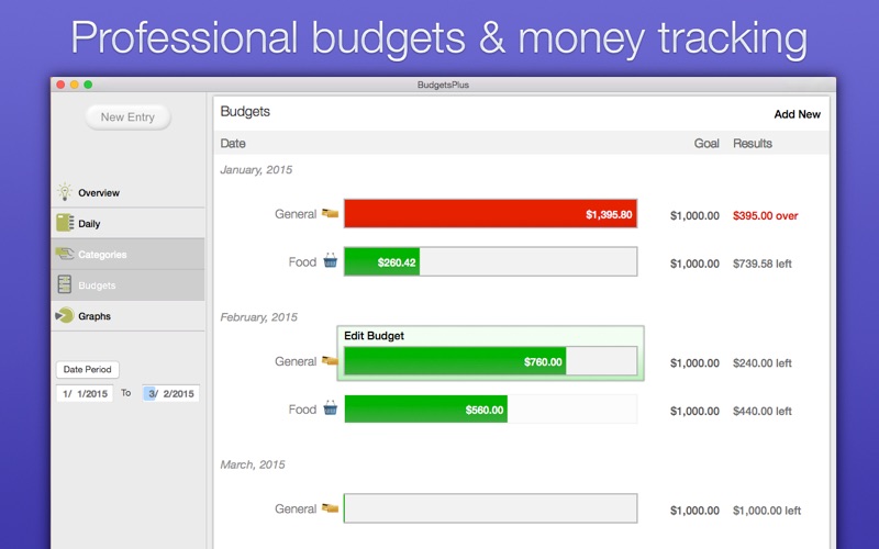 Budgets Plus - expense &amp; money manager thumbnail 1