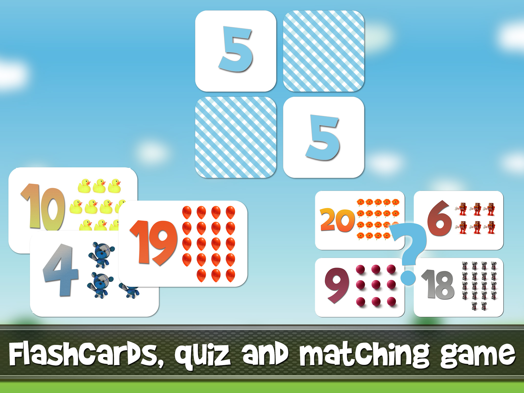 Numbers game 1 to 20 flashcards