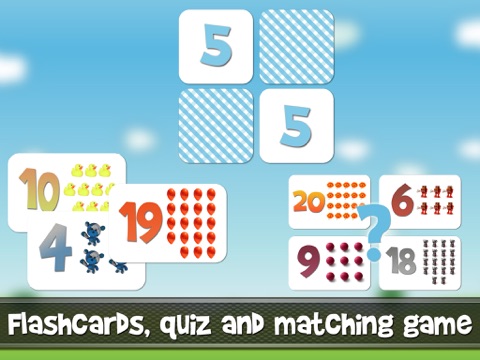 Numbers game 1 to 20 flashcards iPad screenshot
