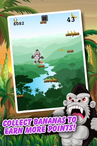 Climbing Ape - Angry Gorilla Jumping Rush FREE screenshot 2