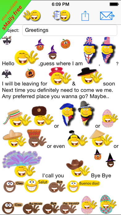 Screenshot #1 pour sMaily free  - the funny smiley icon email App with Stickers for WhatsApp