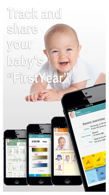 FirstYear - Baby feeding timer, sleep, nappie log
