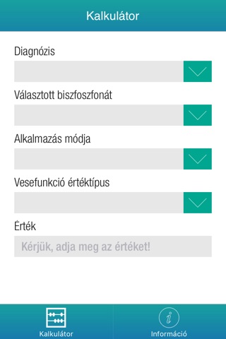 Biszfoszfonát kalkulátor screenshot 2