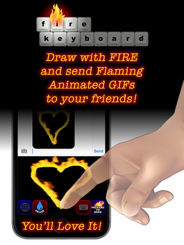 Screenshot #1 for Fire Keyboard - Draw Flaming GIFs!