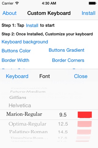 Custom Keyboard for iOS 8 - Third party keyboard for Messenger,SMS,Whatsapp,Facebook,iMessage,Tinder or any app screenshot 2