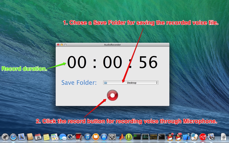 AudioRecorder - Recording voice through Microphone And cutting the recored voice file. - 1.0 - (macOS)