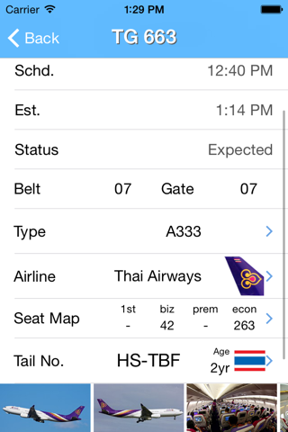 Thai Flight Information iPlane Thailand Airport screenshot 2