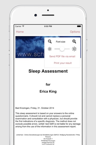 Schlaf Test screenshot 3