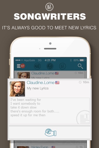 Music mall - Social network for you, write lyrics or composing for the world's best singers screenshot 2