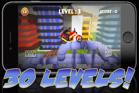 Crazy Stunt-Man X-Treme Motor-cycle 30 Level Bike-r Mania screenshot 2