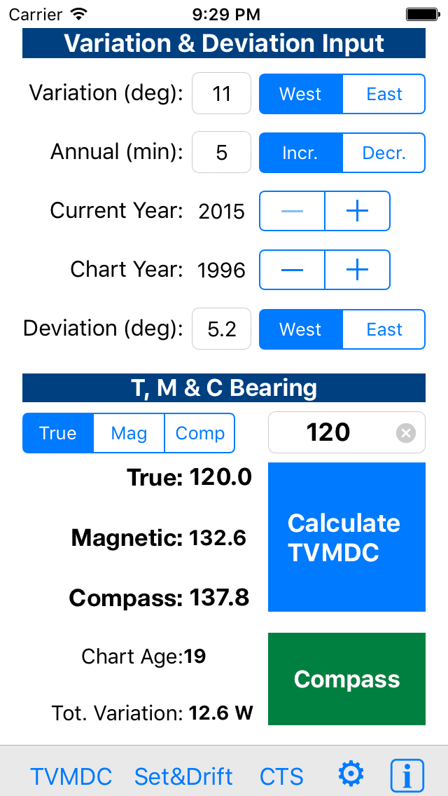 TVMDC Sailing and Marine Navigation Calculator
