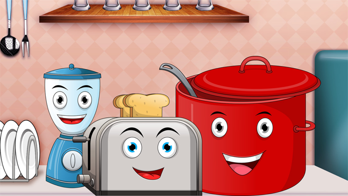 Peekaboo kids kitchen - Toddler first words learning