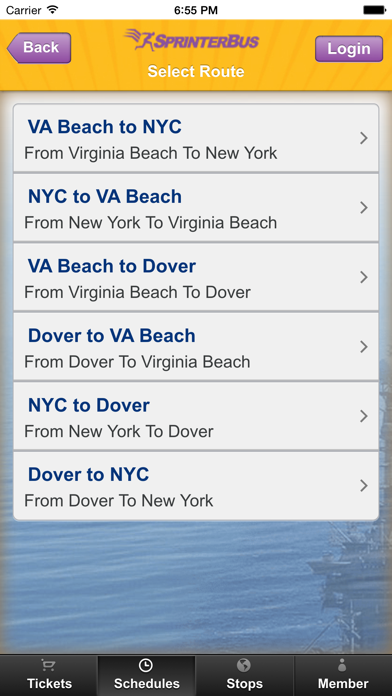 Sprinter Bus iPhone screenshot 2 - Travel app