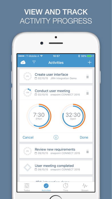 Screenshot #2 pour onepoint ME - the PM app for the project contributor