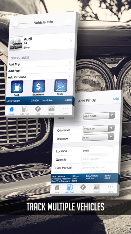 PRO Vehicle - International Fuel App - Gas Mileage MPG Calculator - GPS Car Logbook