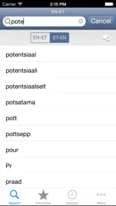 Estonian<>English Dictionary screenshot #1 for iPhone