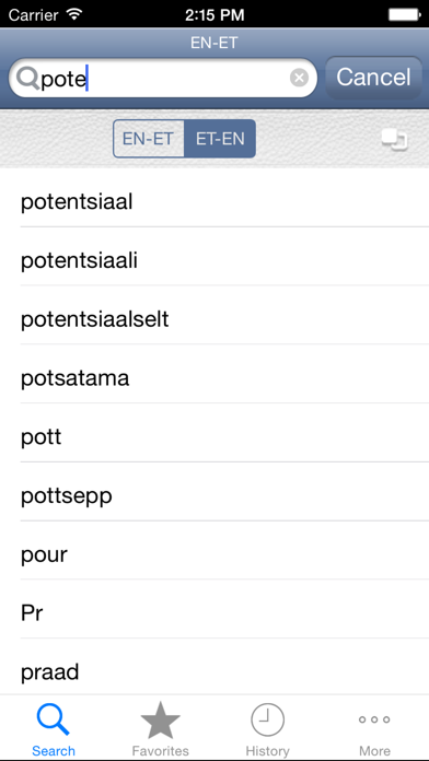 Screenshot #1 pour Estonian<>English Dictionary