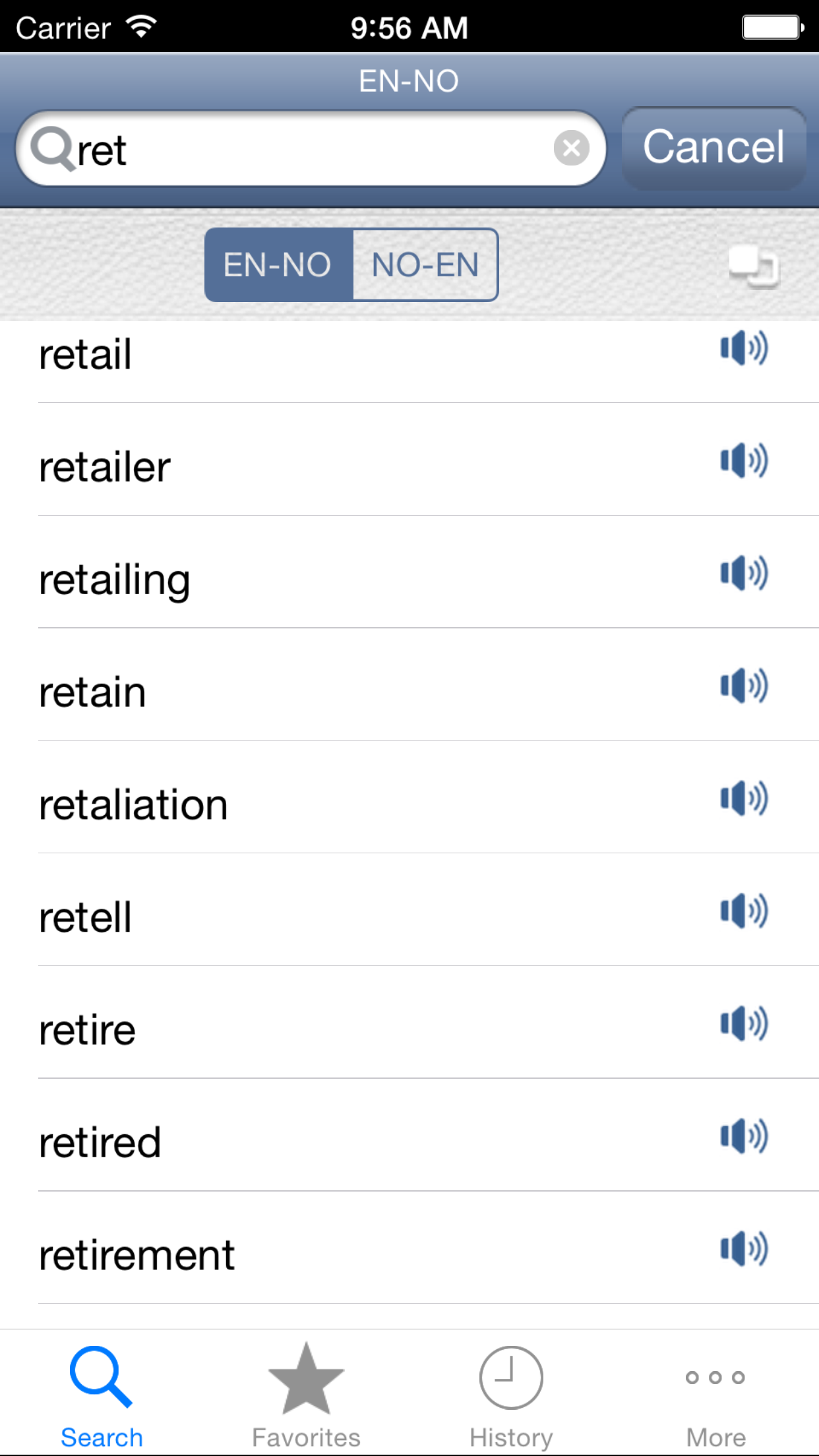 Norwegian<>English Dictionary screenshot 3