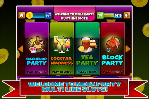 Mega Party Multi Line Slots - Win Big Vegas Casino Machine screenshot 2