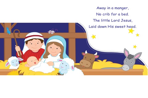 Away In A Manger by Twin Sisters - Read along interactive Christmas eBook in English for children with puzzles and learning games screenshot 2