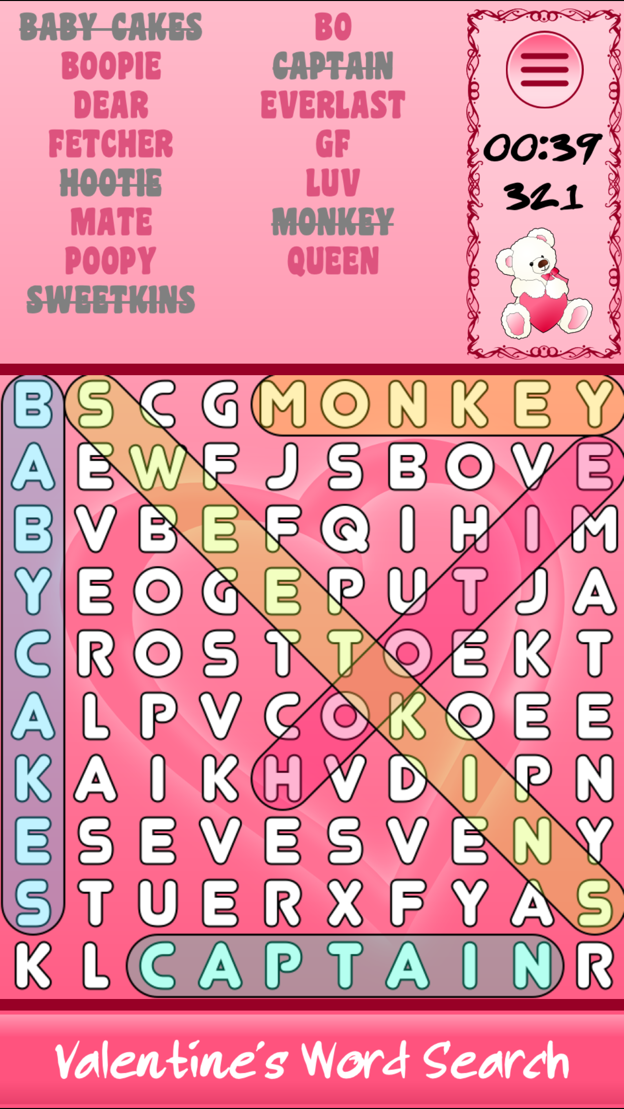 Valentine's Day Word Search HD
