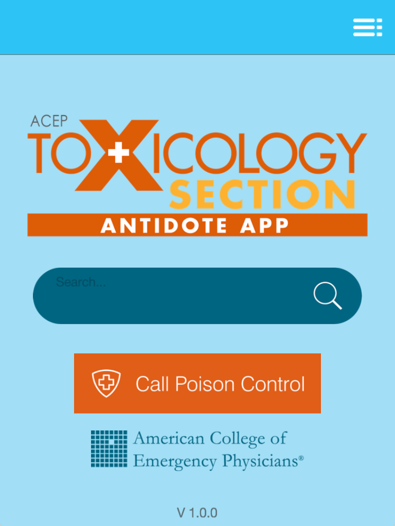 ACEP Toxicology Section Antidote App