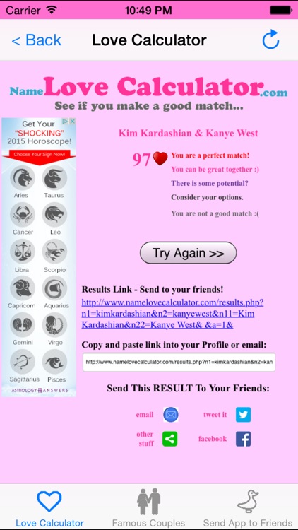 Love Calculator by Name