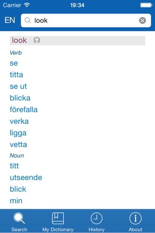 Swedish <> English Dictionary + Vocabulary trainer screenshot 2