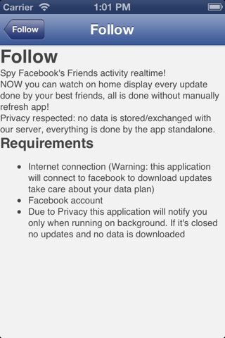 Follow Your Facebook Friends screenshot 2