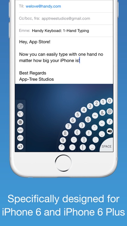 Handy - The One-Hand Keyboard for iPhone 6 and 6 Plus Quick & Easy 1 Handed Typing
