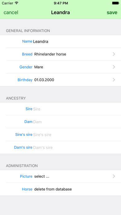 Horse Manager Screenshot