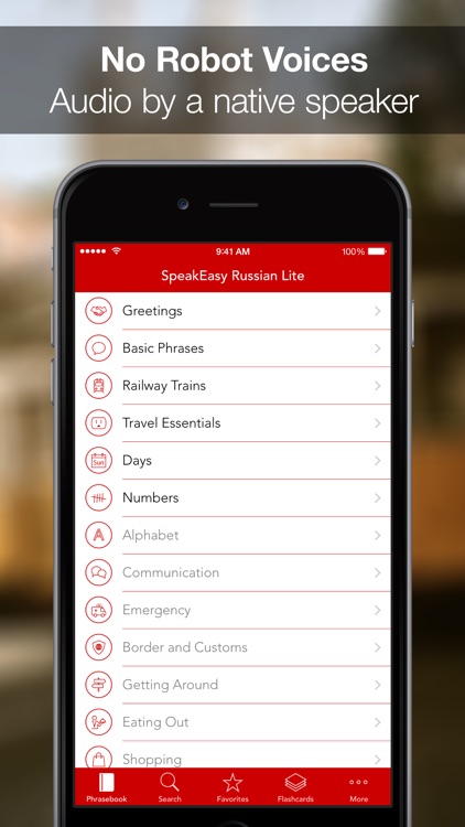 SpeakEasy Russian ~ Free Offline Phrasebook and Flashcards with Native Speaker Voice and Phonetics screenshot-0