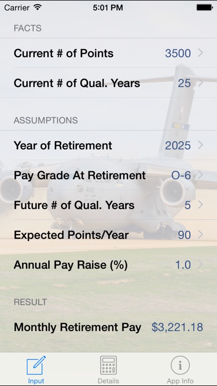 US Military Reserve Retirement Calc