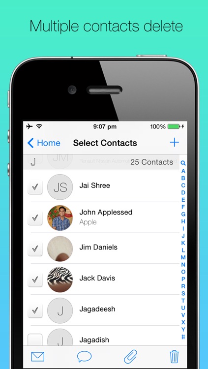Multiple contacts delete