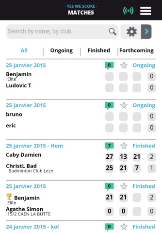 YesWeScore Badminton screenshot 2