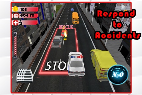 3D Rescue Racer Traffic Rush - Ambulance, Fire Truck Police Car and Emergency Vehicles : FREE GAME screenshot 4